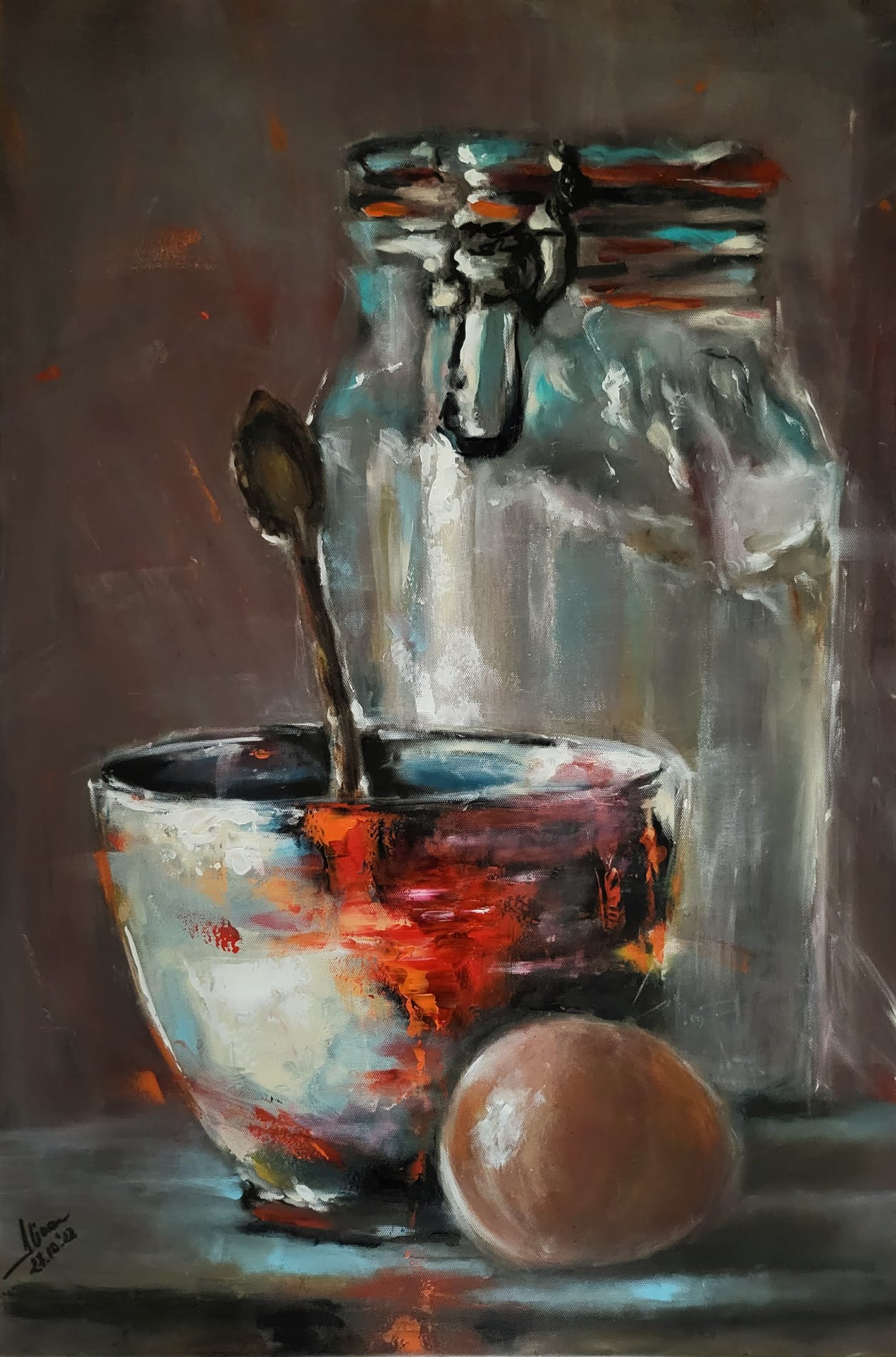 ArteDiAlina.com painting: Flour and egg